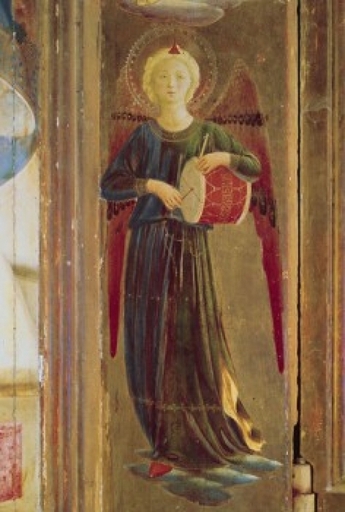 Two Angels-Detail I Fra Angelico (ca1395-1455 Italian) Museo Di San Marco Florence Italy Stretched Canvas - Fra Angelico (18 X 24)