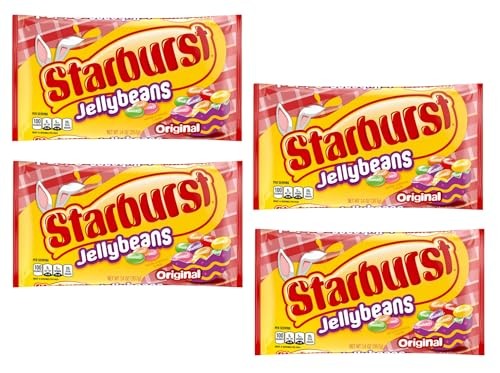 Starburst Jelly Beans 4-Pack – Sweet Fruit Candy Bulk Pack for Easter Baskets, Egg Hunts, Spring Party Favors – Classic Assorted Jelly Bean Flavor