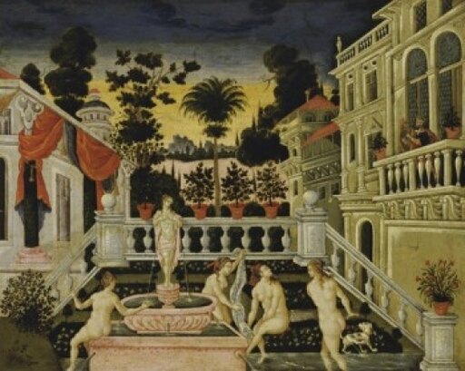 David and Bathsheba Bathe Theodoros Pulakis (ac 1650 Greek) Correr Civic Museum Venice Stretched Canvas - Theodoros Pulakis (18 X 24)