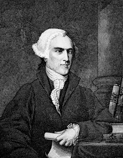 Josiah Quincy (1744-1775) Namerican Lawyer and Political Leader Contemporary American Line Engraving Stretched Canvas - (24 X 36)