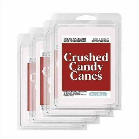 Crushed Candy Canes Christmas Scented Wax Melts - Smells Like Sweet Vanilla - Crisp Peppermint - 100% Naturally Vegan Soy and Premium Fragrance | Hand