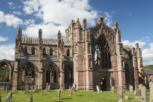 United Kingdom Scotland Melrose Ruins of the Melrose Abbey Founded by Monks in 1136 Stretched Canvas - Richard Maschmeyer Design Pics (19 X 12)