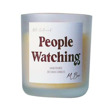 People Watching (Sweet Spice Fall Candle) Candle | 80 Hour Long Burning Candles | All Natural 100% Beeswax Jar Candles | Luxury Candles & Scented Cand