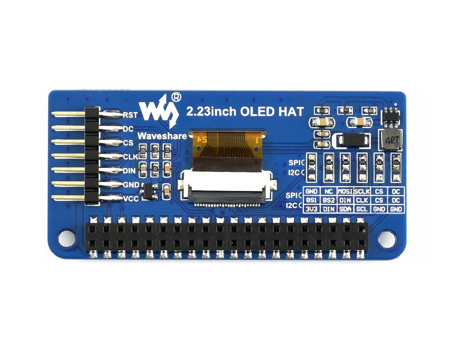Waveshare 128×32 2.23in OLED Display Module for Raspberry Pi SSD1305 Driver SPI thumbnail