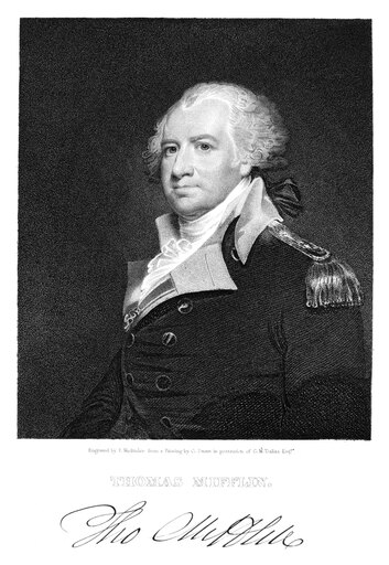 Thomas Mifflin (1744-1800) Namerican Soldier and Statesman Stipple Engraving 19Th Century Stretched Canvas - (18 X 24)