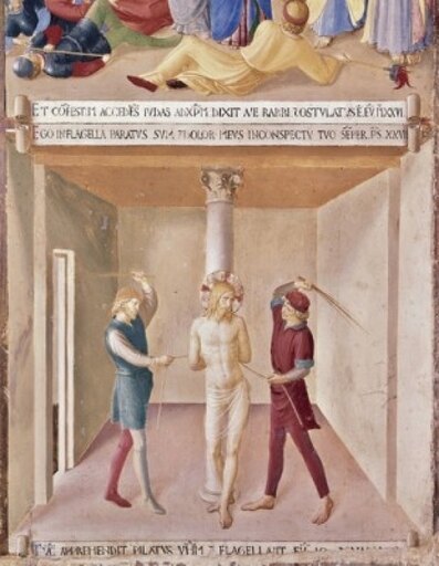 Christ Is Beaten the Flagelation (from the Life of Christ Fresco Cycle) 1438-1445 Fra Angelico (ca1395-1455 Italian) Fresco Museo Di San Marco Florenc