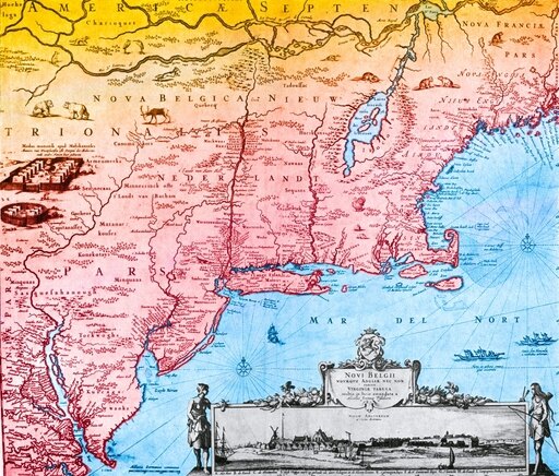 Map of New Netherland 1650s Stretched Canvas - Science Source (24 X 18)