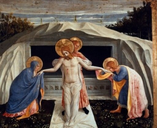 Burial of Christ by Fra Angelico (1387-1455) Germany Munich Alte Pinakothek Stretched Canvas - Fra Angelico (18 X 24)