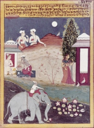 India Ca 1650 Illuminated Manuscripts Stretched Canvas - (18 X 24)