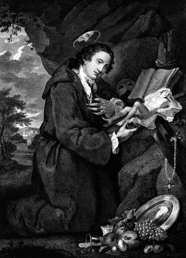 Sir Francis Dashwood N(1708-1781) 15Th Baron Le Despencer English Profligate Sir Francis at His Devotions Engraving After a Painting by William Hogart