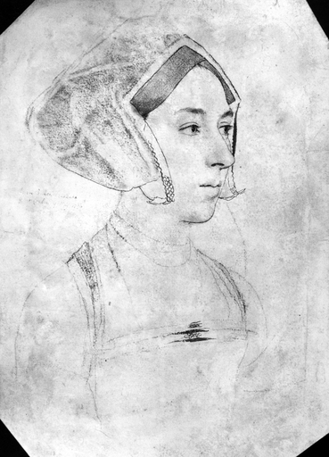 Anne Boleyn (1507-1536) Nsecond Wife of King Henry Viii of England Drawing by Hans Holbein the Younger C1535 Stretched Canvas - (24 X 36)