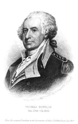 Thomas Mifflin (1744-1800) Namerican Soldier and Statesman Etching 1888 by Albert Rosenthal After Gilbert Stuart Poster Print by (18 X 24)