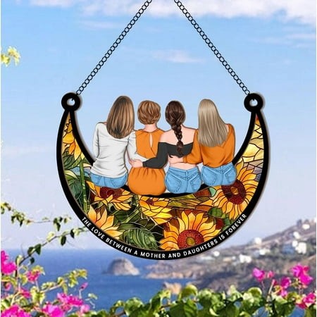 Personalized Mom Daughters on the Moon Suncatcher  Custom Mother Daughter Gift  Mom Christmas Gift  Gift for Mom  Christmas Decoration 1815936947 7681