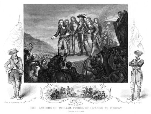 William Iii of England N(1650-1702) Stadholder of Holland (1672-1702) and King of England (1689-1702) William Landing at Torbay Devonshire with a Dutc