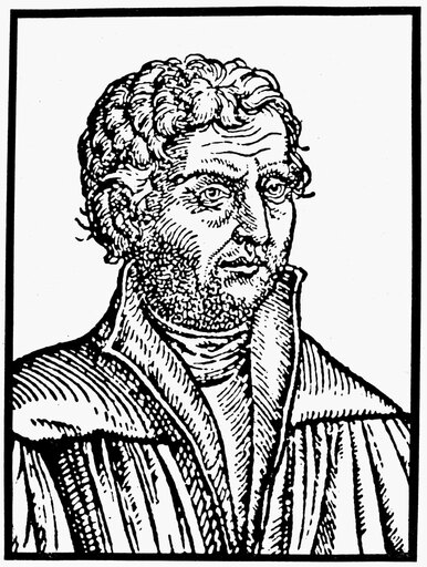 Johann Reuchlin N(1455-1522) German Humanist Presumed Woodcut Portrait of Reuchlin 16Th Century Stretched Canvas - (24 X 36)