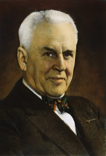 Robert Andrews Millikan N(1868-1953) American Physicist Oil Over a Photograph ND Stretched Canvas - (24 X 36)