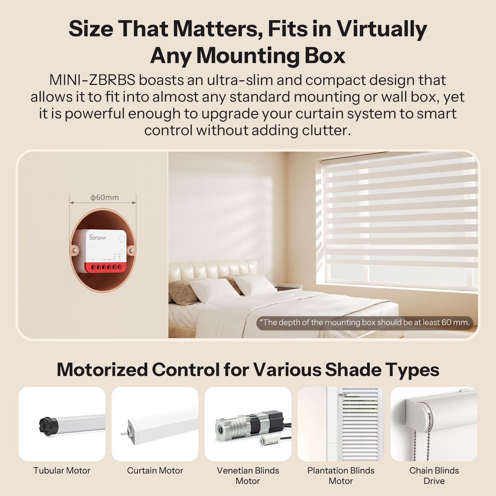SONOFF MINI-ZBRBS Zigbee Smart Roller Shutter Switch Mini Size Smart Scene Signal Booster Transform Curtains Sonoff Zigbee Hub thumbnail
