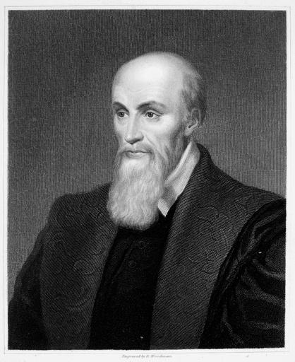 Michel De LHospital N(1507-1573) French Jurist and Statesman Stipple Engraving After an Anonymous 16Th Century Painting Stretched Canvas - (24 X 36)