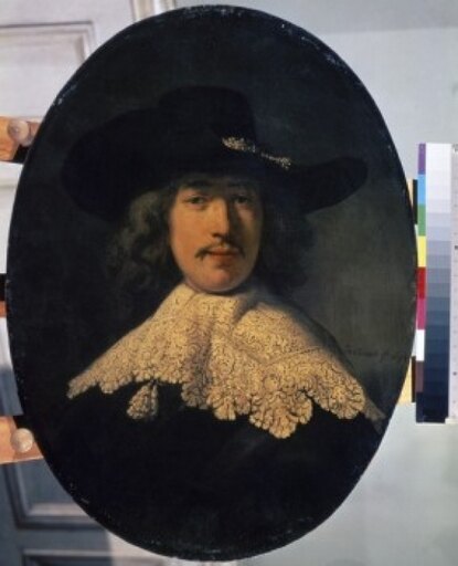 Portrait of a Young Man with a Collar 1650 Rembrandt Van Rijn (1606-1669 Dutch) Hermitage Museum St Petersburg Stretched Canvas - Rembrandt Van Rijn (