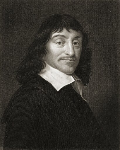 Rene Descartes 1596-1650 French Mathematician Scientist and Philosopher from the Book Gallery of Portraits Published London 1833 Stretched Canvas - Ke