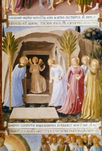 Women at Sepulchre by Fra Angelico 1387-1455 Italy Florence Museo Di San Marco Stretched Canvas - Fra Angelico (18 X 24)