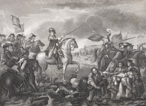 King William Iii 1650 - 1702 at the Battle of the Boyne Ireland in 1690 from the Book Gallery of Historical Portraits Published C1880 Stretched Canvas