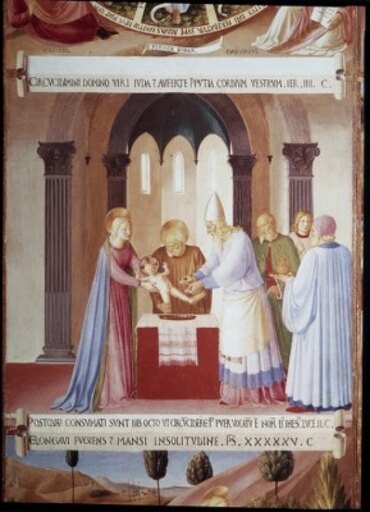 Circumcision 1438-1445 Fra Angelico (ca1395-1455 Italian) Fresco Museo Di San Marco Florence Italy Stretched Canvas - Fra Angelico (24 X 36)