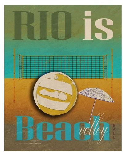 RIO Is Beach Volley Stretched Canvas - Joost Hogervorst (22 X 28)