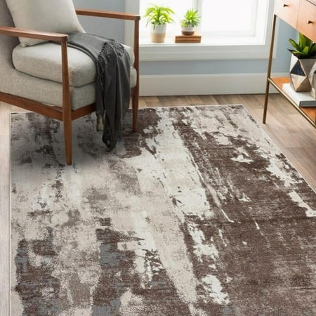 Neretva Euston Collection 7681 Brown 9x12 Modern Abstract Area Rug