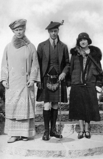 Queen Mary (1867-1953) Nvictoria Mary of Teck Queen Consort of King George V of Great Britain with the Duke and Duchess of York Photograph Stretched C