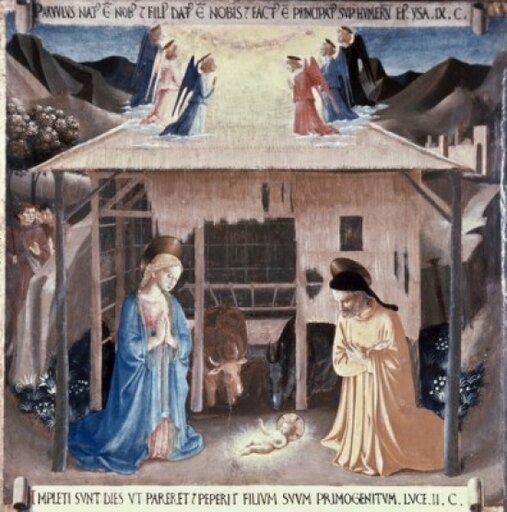 The Nativity 1438-1445 Fra Angelico (ca1395-1455 Italian) Fresco Museo Di San Marco Florence Italy Stretched Canvas - Fra Angelico (18 X 24)