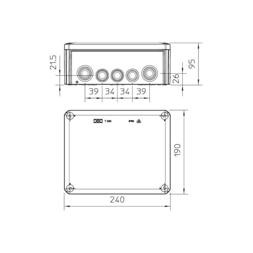 OBO Bettermann System Conex IJF – Box Derivation Cone 240 X 190 X 95 Mm Polypropylene/GF Light Grey thumbnail