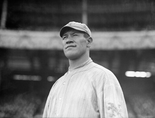 Jim Thorpe (1888-1953) Njames Francis Thorpe American Athlete Thorpe Playing Baseball for the New York Giants at the Polo Grounds 1913 Stretched Canva