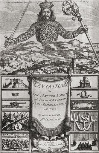 Title Page to Leviathan or the Matter Forme and Power of a Common Wealth Ecclesiasticall and Civil by Thomas Hobbes of Malmesbury 1588-1679 from the B