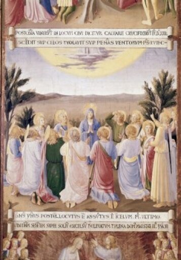 The Ascension Fra Angelico (ca1395-1455 Italian) Fresco Museo Di San Marco Florence Italy Stretched Canvas - Fra Angelico (24 X 36)