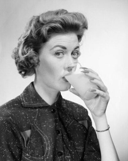 Portrait of a Young Woman Drinking Juice Stretched Canvas - (18 X 24)