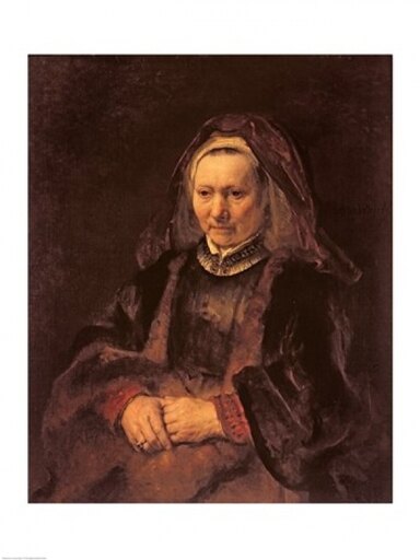 Portrait of an Elderly Woman C 1650 Stretched Canvas - Rembrandt Van Rijn (18 X 24)