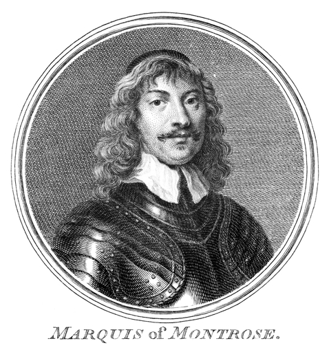 1St Marquess of Montrose Njames Graham (1612-1650) Scottish General Line Engraving 18Th or 19Th Century Stretched Canvas - (24 X 36)