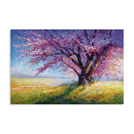 Stupell Industries Sweet Romance of Cherry Blossom Trees Landscape & Nature Painting Wrapped Canvas Canvas Art Print Wall Art  24 X 16