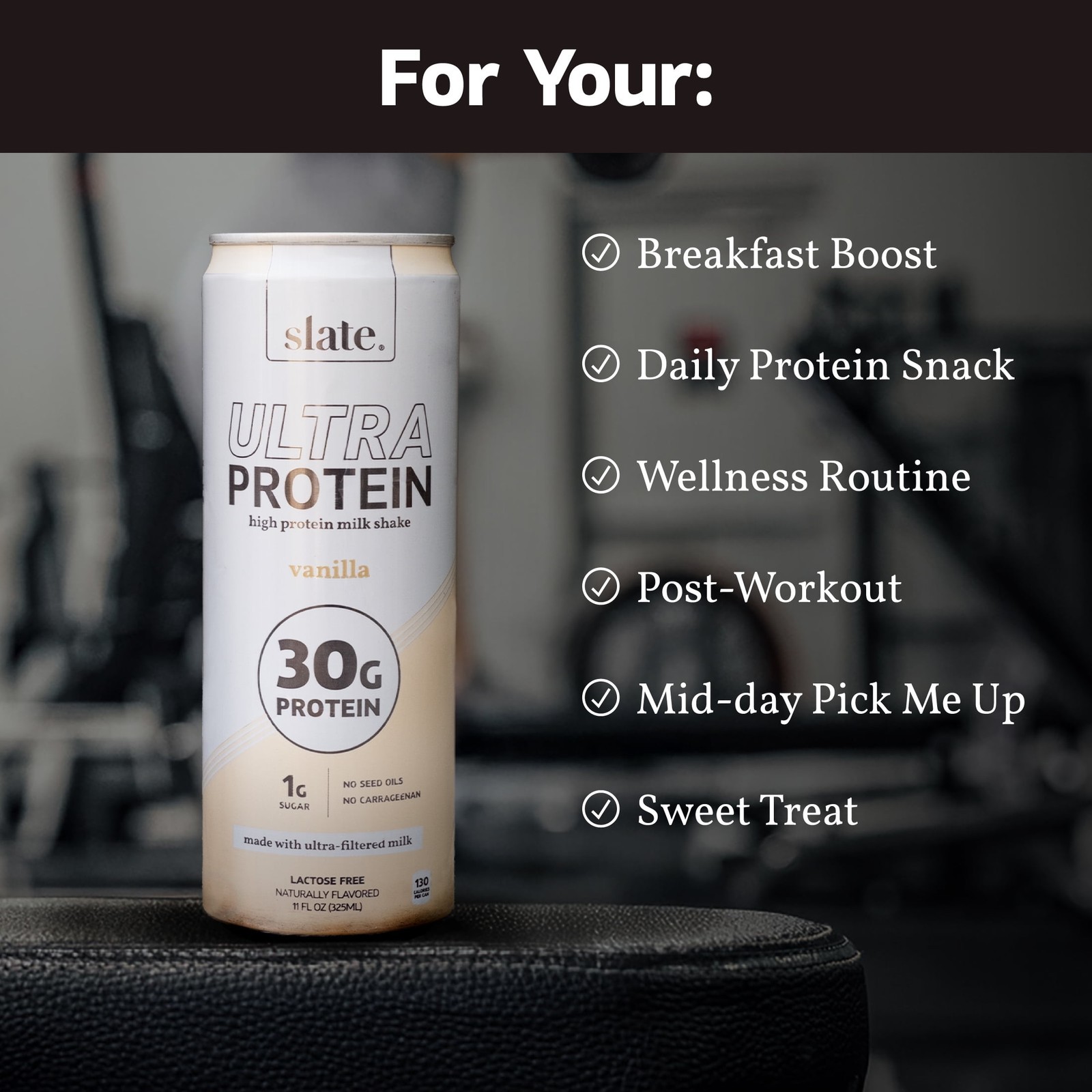 Slate Milk Vanilla Ultra 30g Protein Shake - 11 Fl Oz Can thumbnail