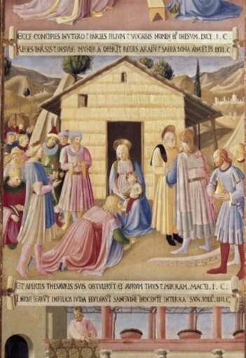 Adoration of the Three Kings 1438-1445 Fra Angelico (ca1395-1455 Italian) Fresco Museo Di San Marco Florence Italy Stretched Canvas - Fra Angelico (24