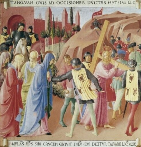 On the Way to Calvary 1438-1445 Fra Angelico (ca1395-1455 Italian) Fresco Museo Di San Marco Florence Italy Stretched Canvas - Fra Angelico (24 X 36)