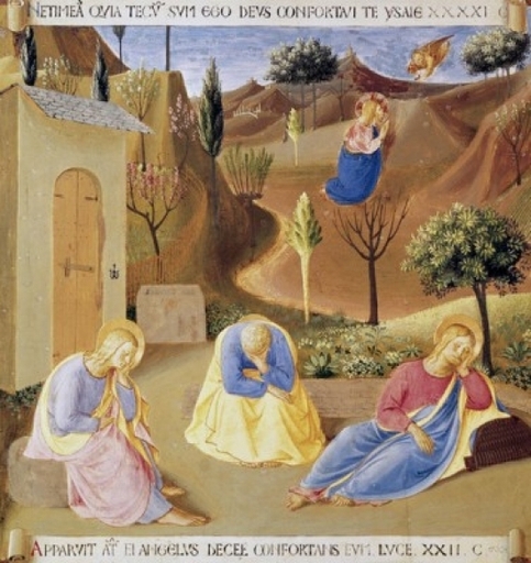 Prayer in the Garden 1438-1445 Fra Angelico (ca1395-1455 Italian) Fresco Museo Di San Marco Florence Italy Stretched Canvas - Fra Angelico (24 X 36)