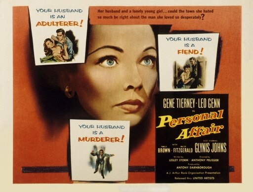Personal Affair Gene Tierney 1953 Movie Poster Masterprint (28 X 22)