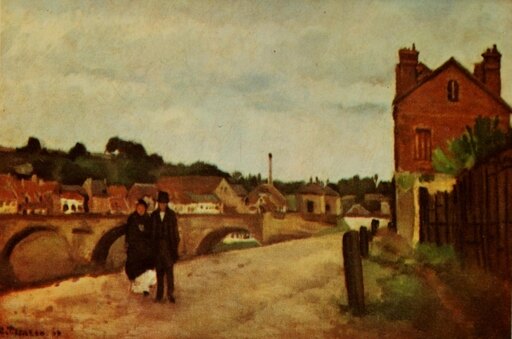 Street in Pontoise Pissarro 1953 Stretched Canvas - Camille Pissarro (24 X 36)