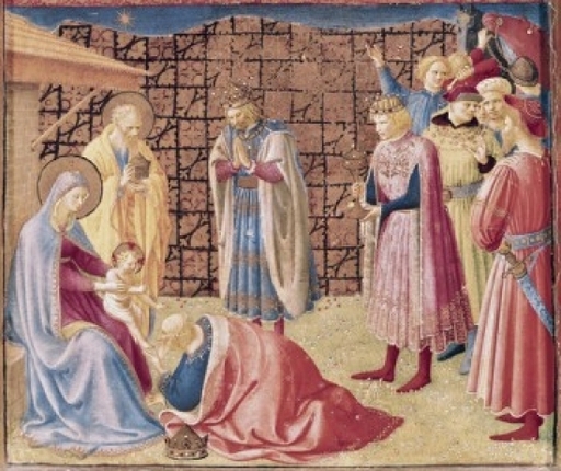 Adoration of the Kings Fra Angelico (ca1395-1455 Italian) Museo Di San Marco Florence Italy Stretched Canvas - Fra Angelico (24 X 36)