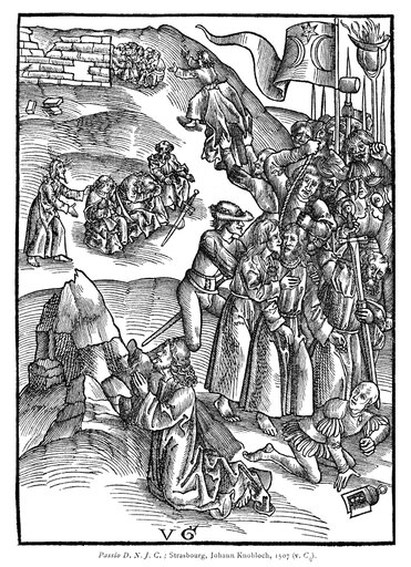 Passion of Christ 1507 Nwoodcut by Johann Knobloch Published in Strasbourg 1507 Stretched Canvas - (24 X 36)
