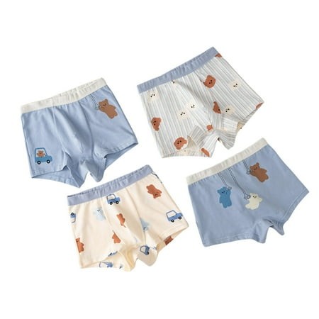 Gubotare Toddler Boy Underwear Boxer Briefs Boys Performance Boxer Briefs  Lightweight & Smooth Stretch Fit 4 Packs 24 Months 3T 4T 5T 6T(Light Blue 4