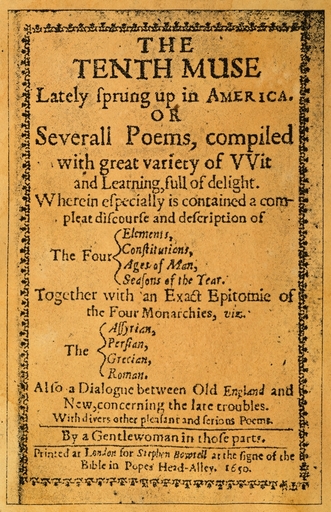 Bradstreet Tenth Muse Ntitle-Page of the Tenth Muse by Anne Bradstreet Published in 1650 at London Stretched Canvas - (18 X 24)