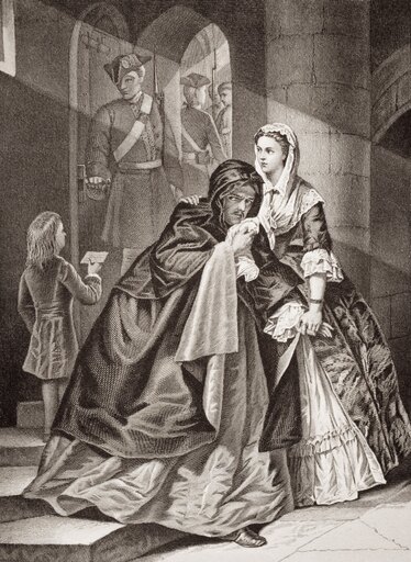 The Escape of Lord Nithsdale from the Tower 1716 William Maxwell Fifth Earl of Nithsdale and Fourteenth Lord Maxwell 1676-1744 Engraved by F Fraenkel